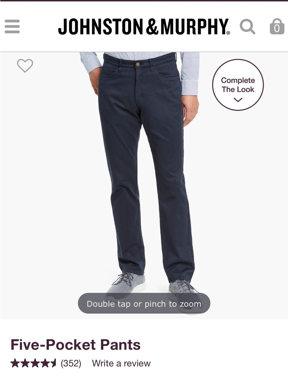 Johnston & Murphy Men’s Five-Pocket Pants Navy